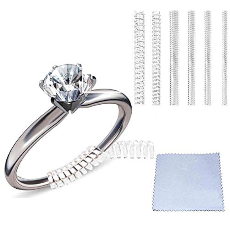 Eiito Ring Sizers for Loose Rings, Eiito Ring Size Adjuster Spacers or Tightener, Invisible Guards, 6 Sizes Fitter, Resizer Fit Almost Any Rings, Reduces Size by 0.5-1.5 - Image 1